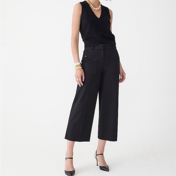 NEW J Crew Sydney wide-leg pant in bi-stretch cotton blend 6 - Picture 1 of 14